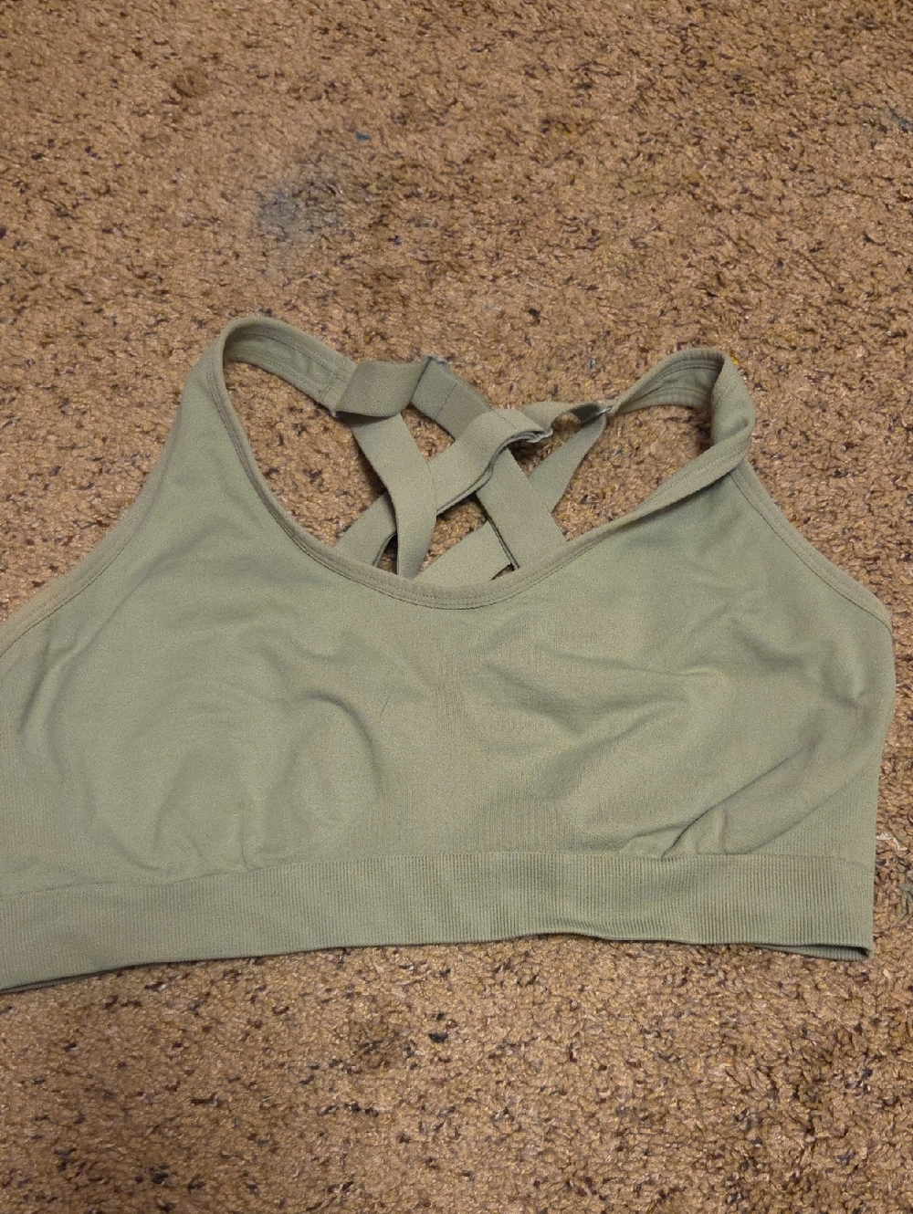Women's Crisscross Back Sports Bra - Sage Green